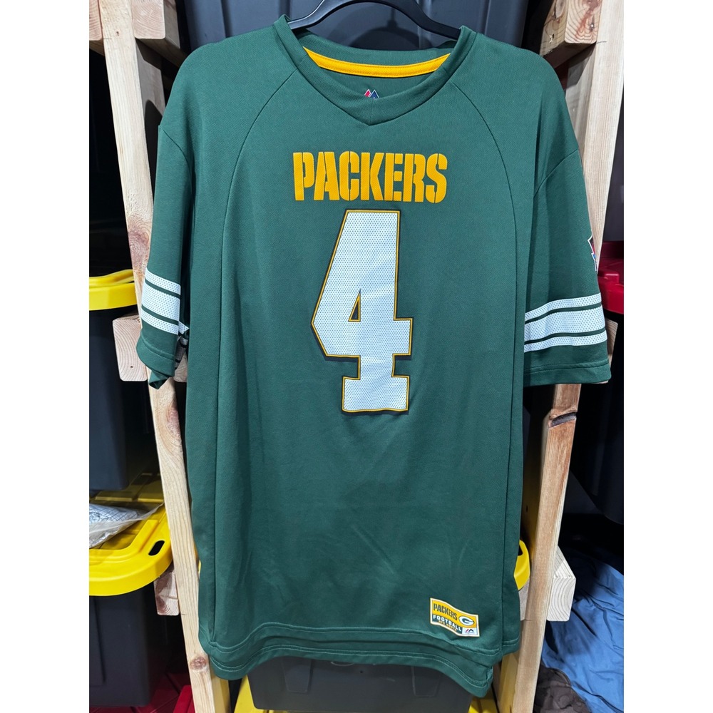 Majestic Green Bay Packers Brett Favre 4 Jersey Mens XL Green Football NFL